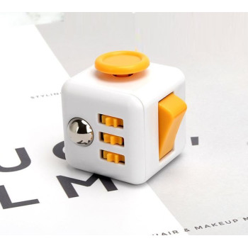 Кубик антистрес Fidget Cube 18579 3.5х3.5х4 см білий з оранжевим