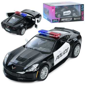 Машинка поліцейська інертна Auto Mir Chevrolet Corvette Grand Sport AS-3135 12 см