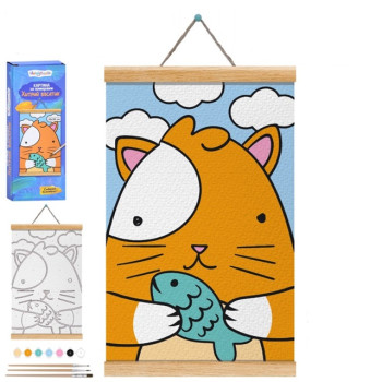 Картина за номерами Limo Toy Хитрий вусатик M 6102 UA 20х30 см