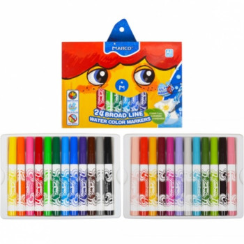 Набір фломастерів Marco Super Washable Jumbo 1632-24CB 24 кольори