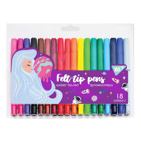 Набір фломастерів YES Cosmic girl 650488 18 кольорів