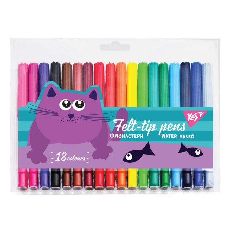 Набір фломастерів YES Kittycon 650489 18 кольорів