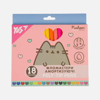 Набір фломастерів, що амортизують YES Pusheen 650583 18 кольорів