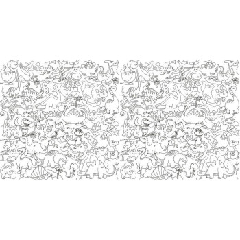 Шпалери-розмальовки Динозаврики 60*120 C-120001