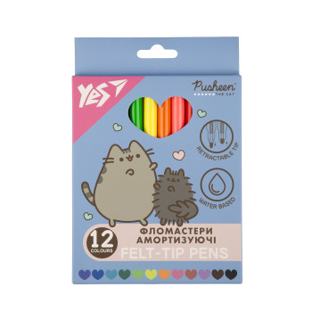 Набір фломастерів, що амортизують YES Pusheen 650581 12 кольорів