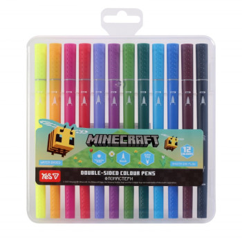 Набір фломастерів двосторонніх YES Minecraft Spring 650596 12 кольорів