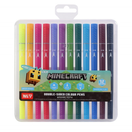 Набір фломастерів двосторонніх YES Minecraft Spring 650596 12 кольорів