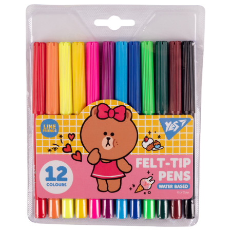 Набір фломастерів YES Line Friends 650546 12 кольорів