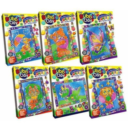 Набір творчості Danko Toys Bubble Clay Вітражна картина BBC-02-01U-02U-06U Набір творчості Danko Toys Bubble Clay Вітражна картина BBC-02-01U-02U-06U