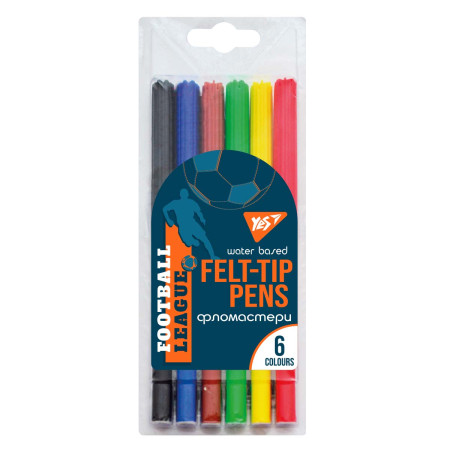 Набір фломастерів YES Football 650514 6 кольорів