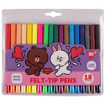 Набір фломастерів YES Line Friends 650551 18 кольорів