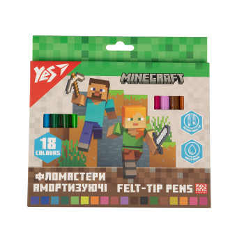 Набір фломастерів, що амортизують YES Minecraft 650584 18 кольорів