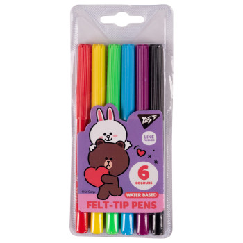 Набір фломастерів YES Line Friends 650541 6 кольорів