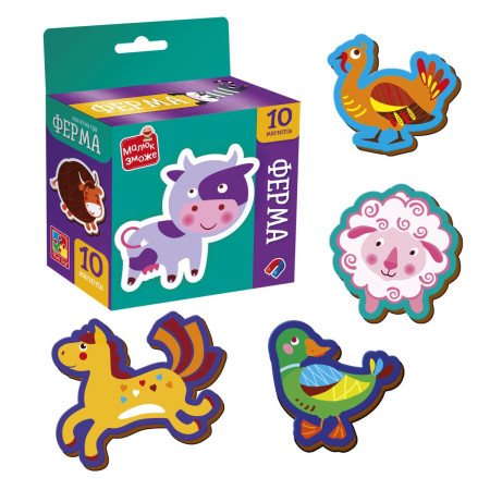 Гра розвиваюча магнітна Vladi Toys Ферма VT3106-36 10 деталей