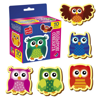 Гра розвиваюча магнітна Vladi Toys Кольорові совенки VT3106-38 10 деталей