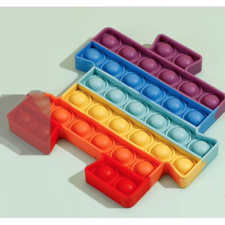 Антистрес іграшка Pop It Пазл квадратний пухирка веселка 5068