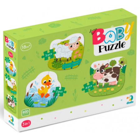 Пазли 3в1 DoDo Сільські тварини 300393