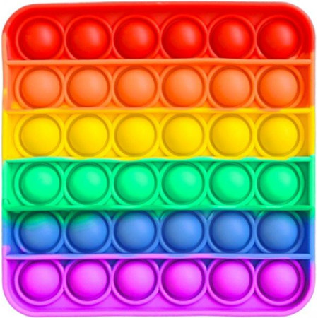 Антистрес іграшка Pop It Квадрат пиріг веселка 5014