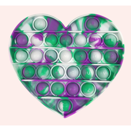 Антистрес іграшка Pop It Зелене серце пухирця 5101