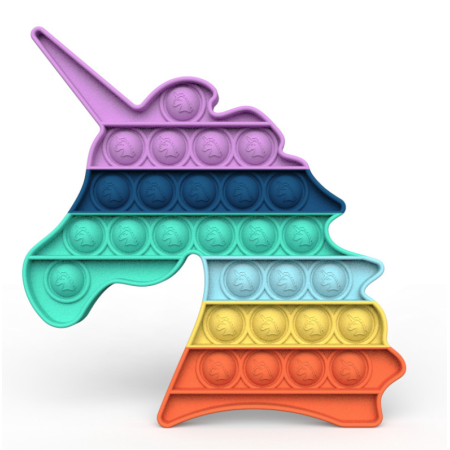 Антистрес іграшка Pop It Єдиноріг з бірюзовим пухирцем 5102