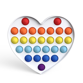 Антистрес іграшка Pop It Біле серце пухирця 5073