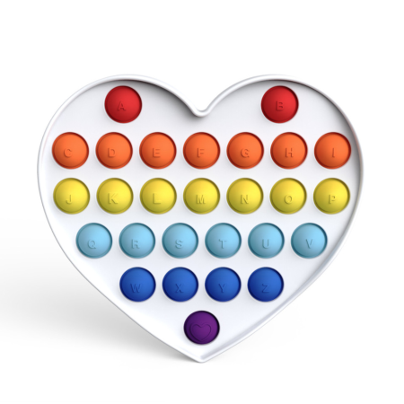 Антистрес іграшка Pop It Біле серце пухирця 5073