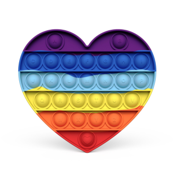 Антистрес іграшка Pop It Серце веселка пухирця 5076