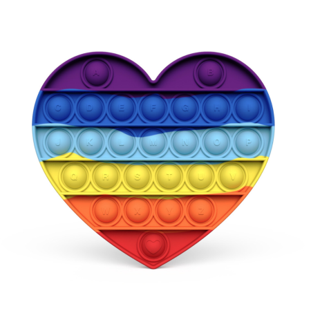 Антистрес іграшка Pop It Серце веселка пухирця 5076