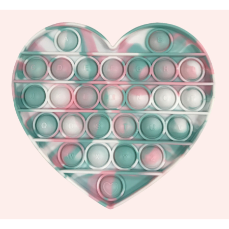 Антистрес іграшка Pop It Бірюзове серце пухирця 5104