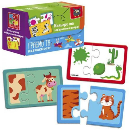 Пазли Vladi Toys Знайди пару Кольори та фарбування тварин VT5003-02