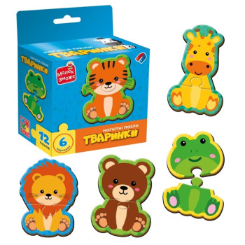 Пазли магнітні Vladi Toys Тваринки VT1733-04 12 деталей