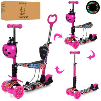 Самокат I-Trike 5в1 Maxi JR3-058-I-WP17 65-75 см малиновий