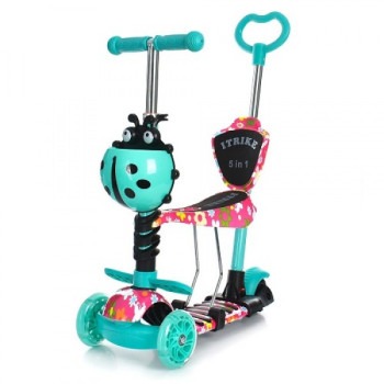 Самокат I-Trike 5в1 Maxi JR3-058-I-WP12 65-75 см бірюзовий