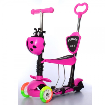 Самокат I-Trike 5в1 Maxi JR3-026-C-P рожевий