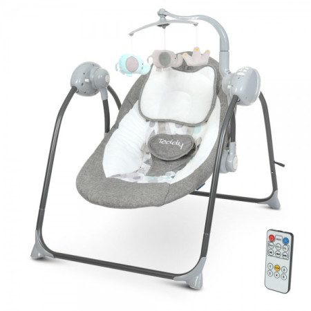 Крісло-гойдалка El Camino Teddy ME-1075-Gray-Linen сіре