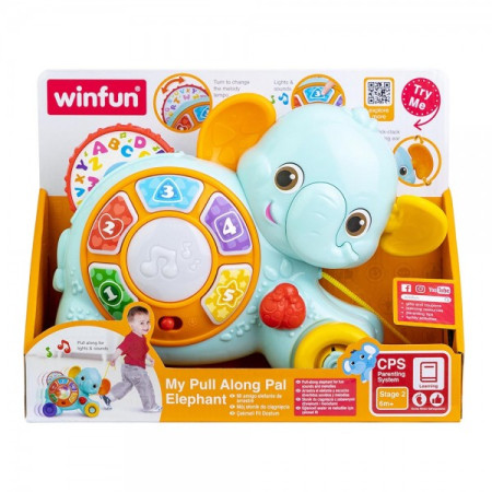 Каталка на шнурку WinFun Слоник 230202-01 Каталка на шнурку WinFun Слоник 230202-01
