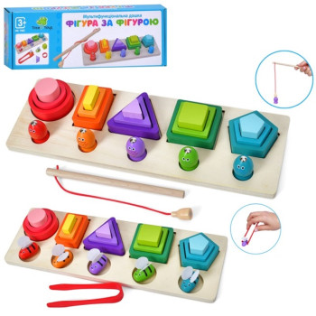 Дерев'яна іграшка Геометрика TREE TOYS MD 1983 15 деталей