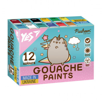 Гуаш YES Pusheen 230402 12 кольорів