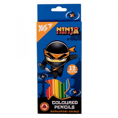 Набір кольорових олівців Yes Ninja 290703 12 кольорів Набір кольорових олівців Yes Ninja 290703 12 кольорів