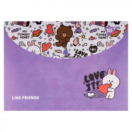 Папка-конверт на кнопці А4 YES Line Friends 492193 33х24 см