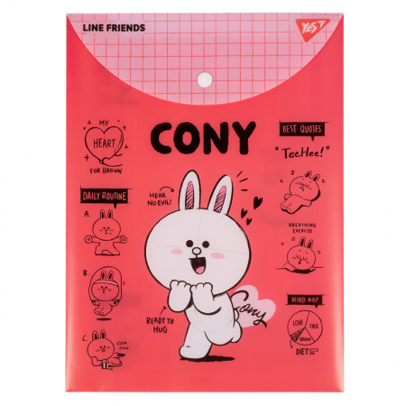Папка-конверт на кнопці А4 YES Line Friends Cony 492077 33х24 см