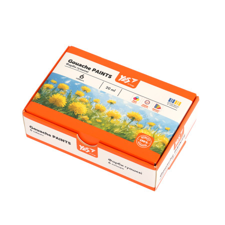 Гуаш YES Orange Line 230430 6 кольорів 20 мл