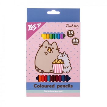 Набір двосторонніх кольорових олівців YES Pusheen 290769 36 кольорів