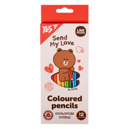 Набір кольорових олівців Yes Line Friends 290705 12 кольорів Набір кольорових олівців Yes Line Friends 290705 12 кольорів
