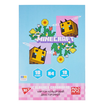 Картон кольоровий двосторонній А4 YES Minecraft Spring 955460 10 аркушів