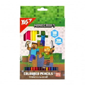 Набір двосторонніх кольорових олівців YES Minecraft 290768 36 кольорів