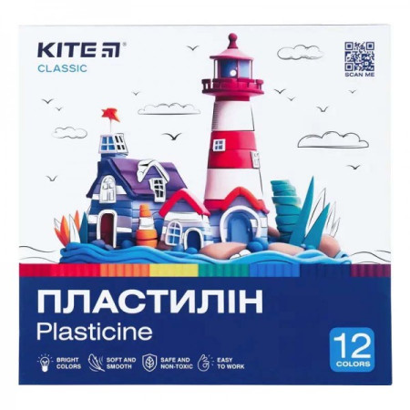 Пластилін Kite Classic K-1086 12 кольорів