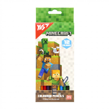 Набір кольорових олівців YES Minecraft 2 290760 12 кольорів Набір кольорових олівців YES Minecraft 2 290760 12 кольорів
