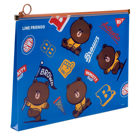 Папка-конверт на блискавці A4 YES Line Friends 492091 24х32х2.5 см