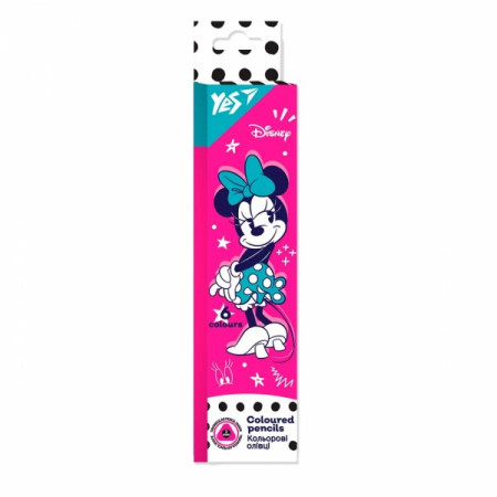Набір кольорових олівців YES Minnie 290699 6 кольорів Набір кольорових олівців YES Minnie 290699 6 кольорів